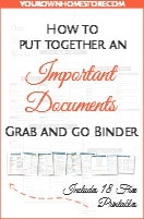 If you were asked to evacuate, could you do so quickly? Would you remember to grab all the documents your family might need? These 18 printable pages (and accompanying 2 week eCourse will help you get ready to evacuate with confidence!