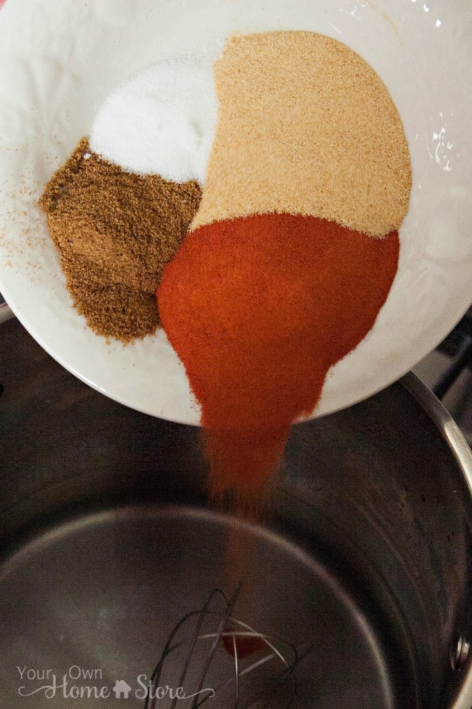 Add Spices to Enchilada Soup