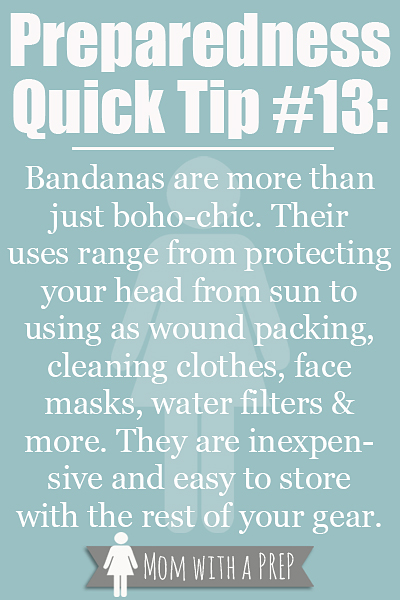 PQT # 13 - Bandanas are more than boho-chic. Read more on their uses at MomwithaPREP.com