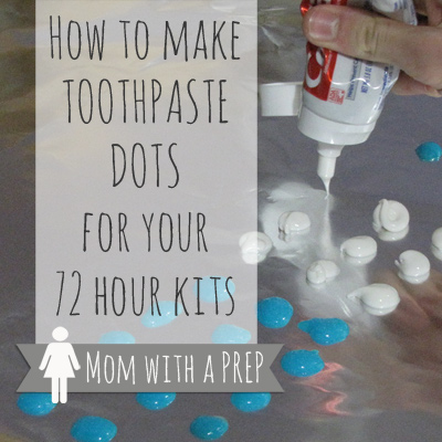 Mom with a PREP | Toothpaste dots were an idea someone came up with awhile back to have toothpaste on hand for camping and hiking. You have seen them all over Pinterest, right? They take up little space, are almost weightless, are better than packing a tube of toothpaste that will inevitably burst and put toothpaste over the entire contents of your bag, no matter how many layers of plastic you have encased it in (Murphy's Law). But do they really work?