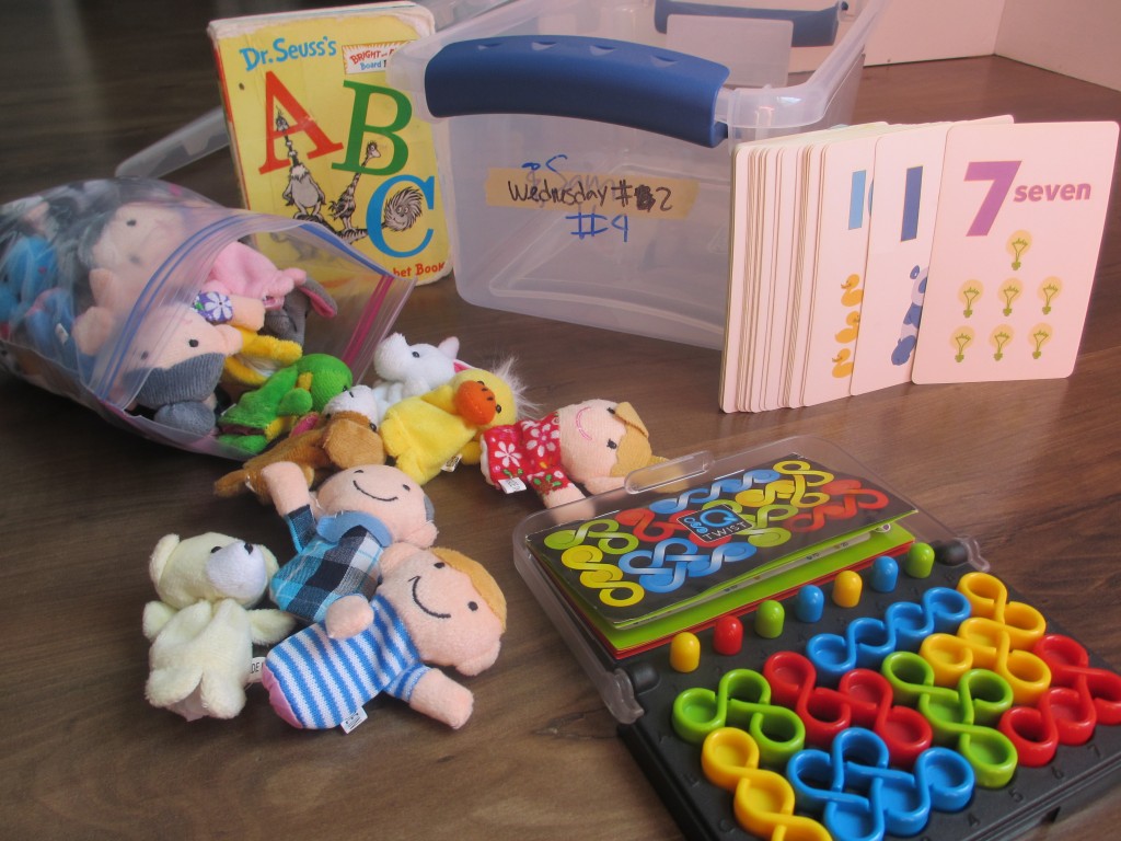 toys to put in bins for quiet time play