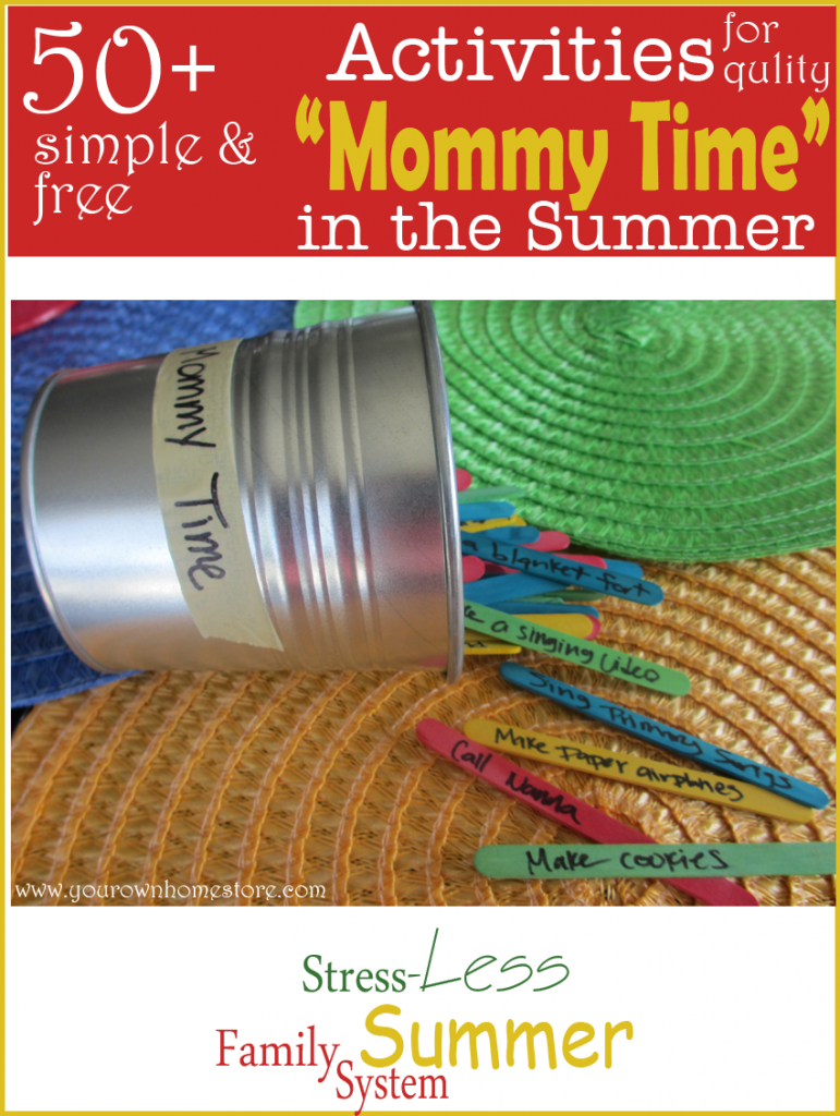 Simple and Free Activites to encourage quality time with your kids during the summer