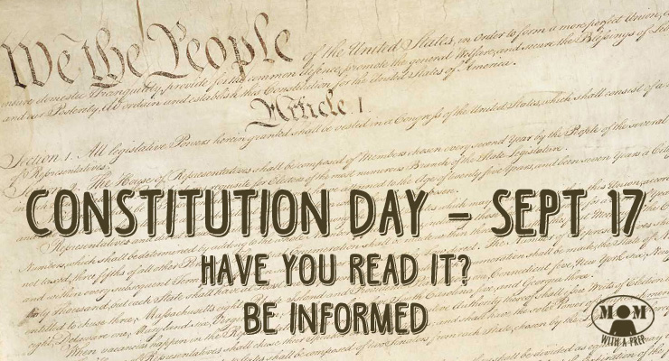 Mom with a PREP | Constitution Day, September 17, 2014. Come read the Constitution of the United States of America and be informed.