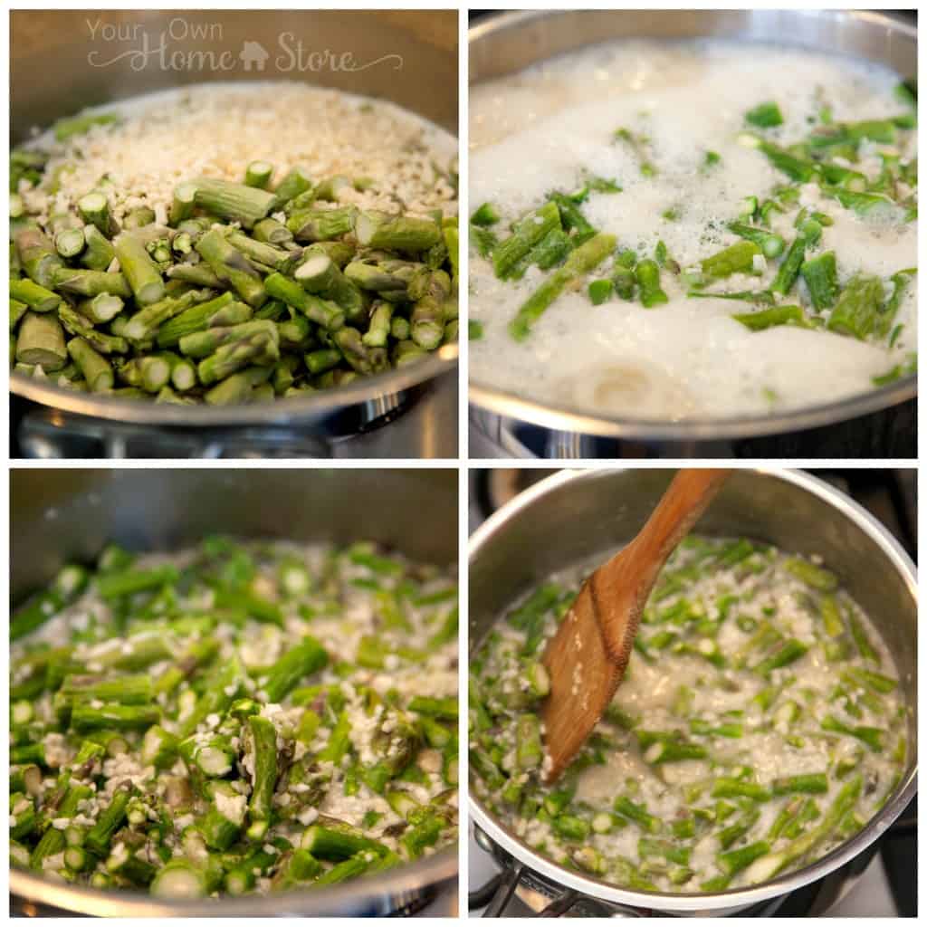 Simmer asparagus Soup veggies