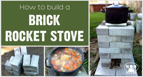 Mom with a PREP - Building a Brick Rocket Stove for your backyard gives you an alterntaive cooking source just in case. This is a quick and easy project to do this weekend!