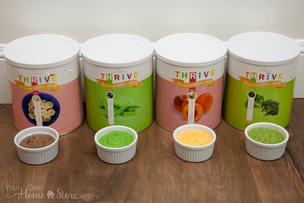 various flavors of homemade baby food