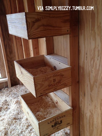 Wine Crate DIY Chicken Nesting Boxes