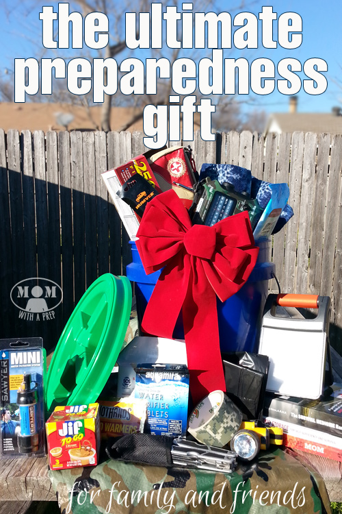 What's the ultimate gift you can get for your family and friends? A PREParedness gift, that's what! Find out how to make this Emergency Prepared Bucket that's prefect for Christmas, newlyweds and kids moving away from home at Momwithaprep.com