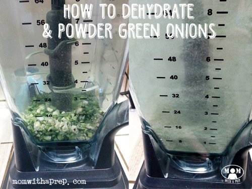 turn dehydrate green onions in vegetable powder 