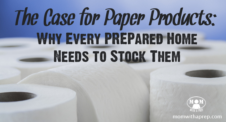 If you're trying to go green in your home - AWESOME! But don't forget that paper products have a great use in the PREPared home and you don't want to be without them!