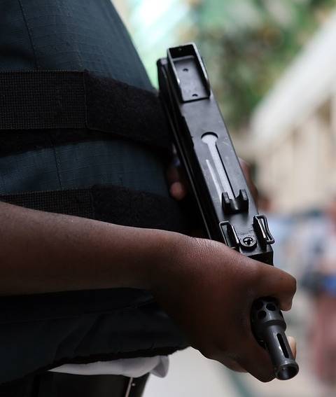 man wearing body armor