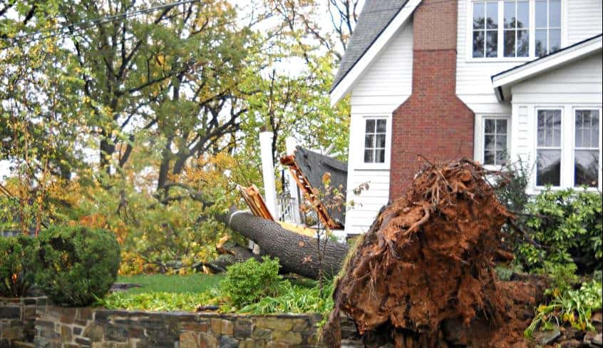 House been badly damaged after the heavy storm - thunderstorm preparedness