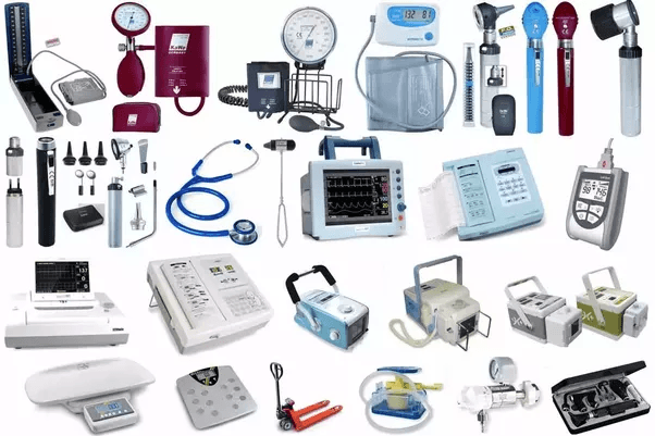 a collage of medical supplies