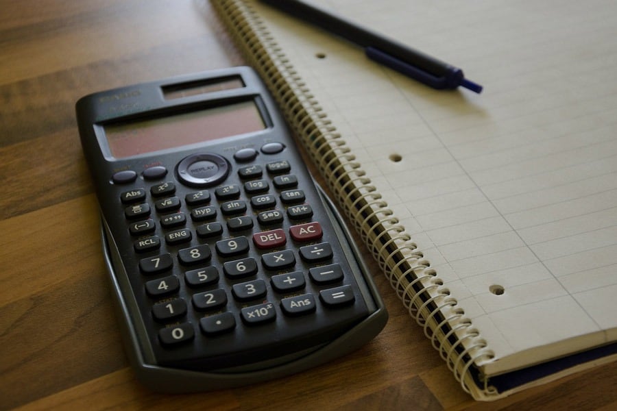 Calculator and notebook