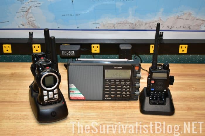 Motorola, BaoFeng UV-5R, Tecsun PL880 radios