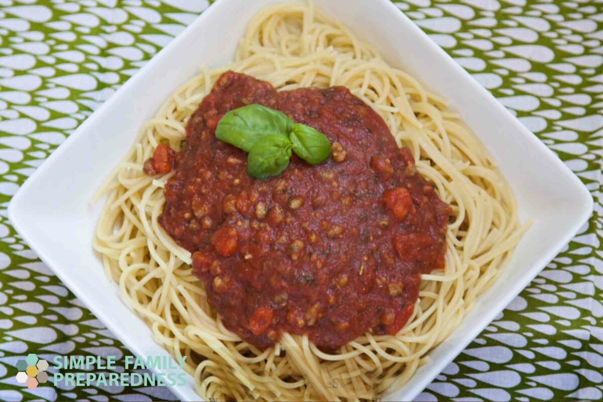 powdered tomato sauce on spaghetti