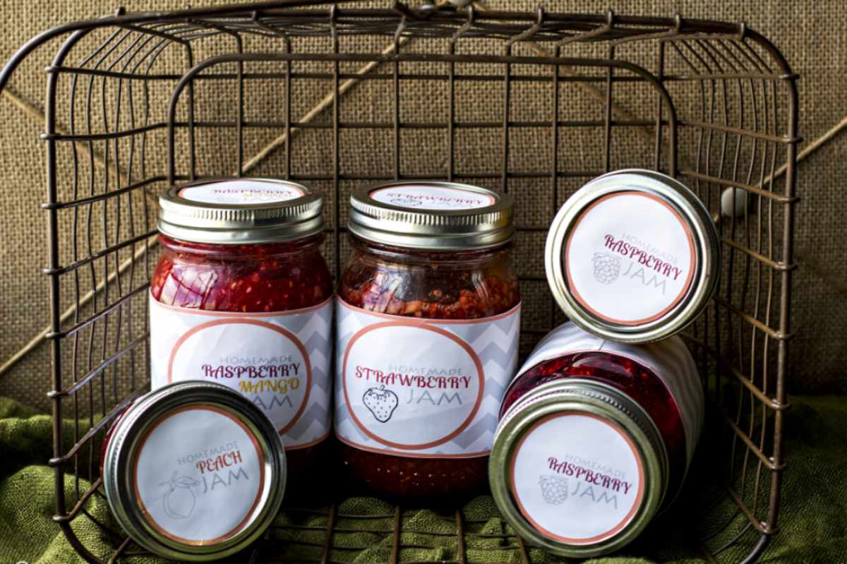 jam jars with labels for teachers gifts