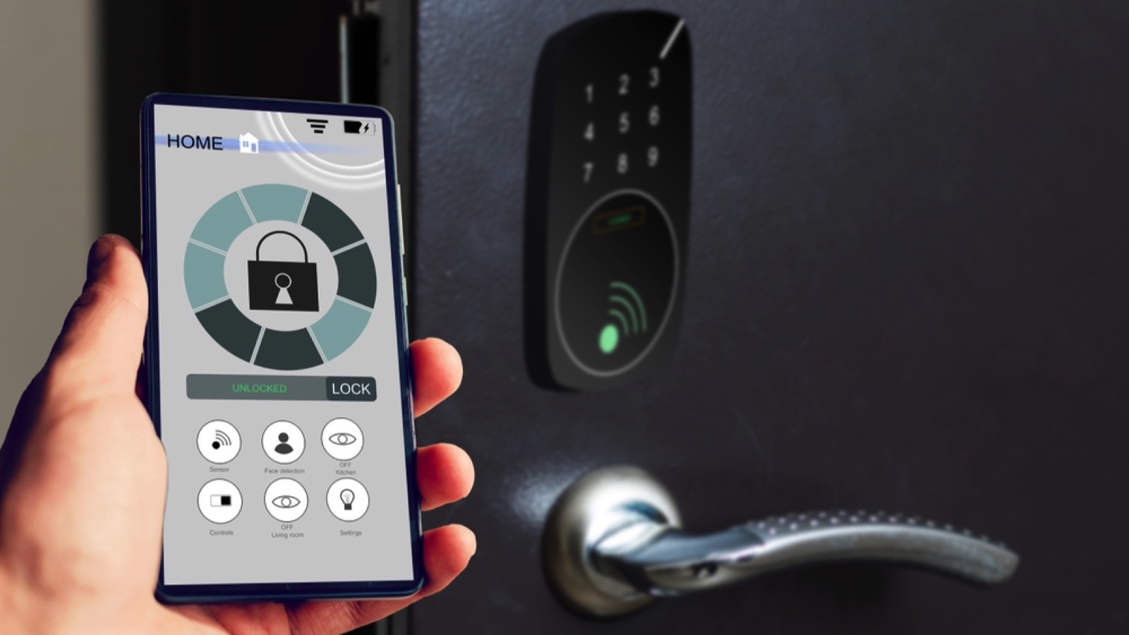 Locking door with smart lock