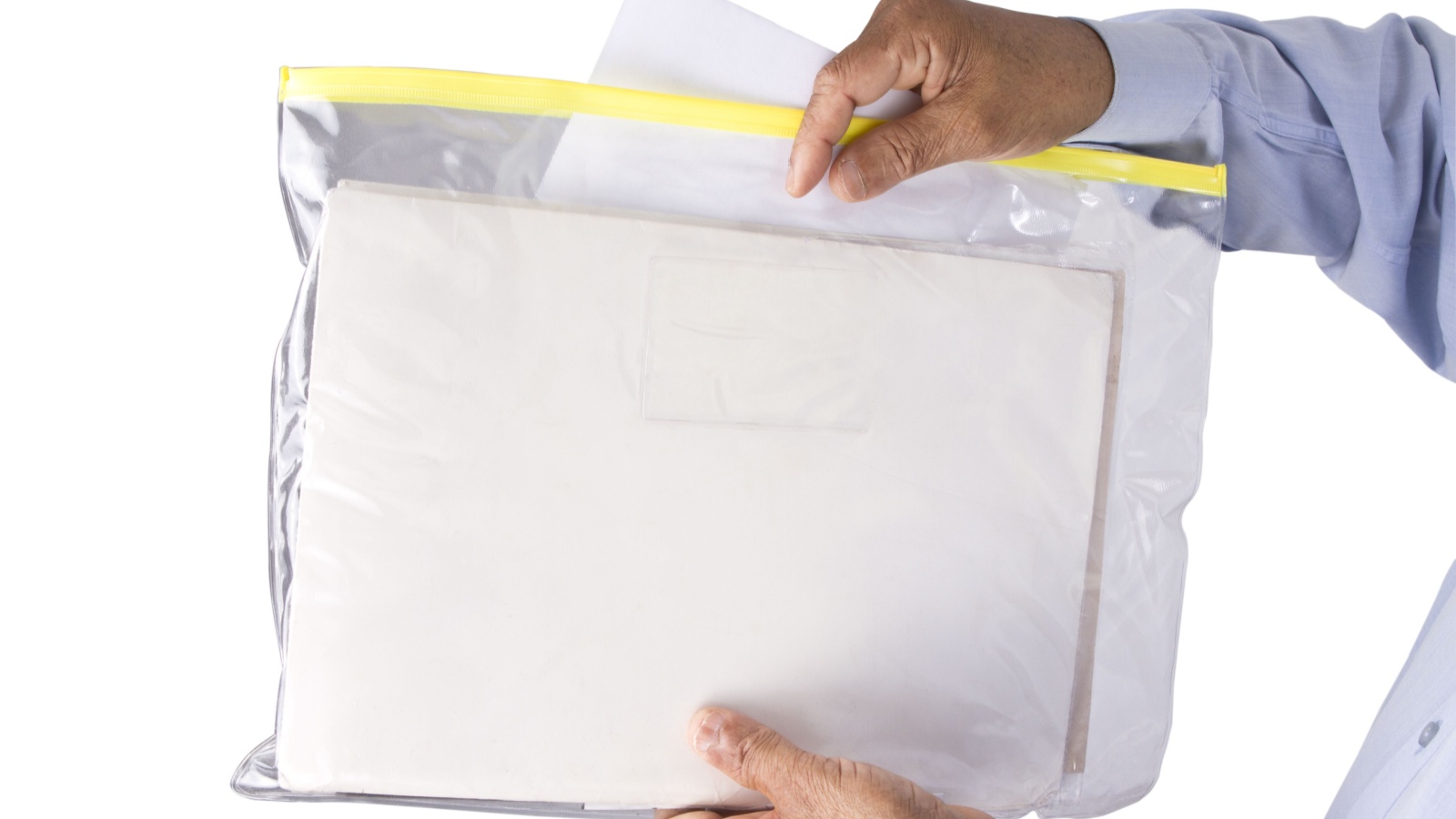 Stacking or keeping documents safely and neatly in a Transparent Plastic Zipper Bag or plastic sachet