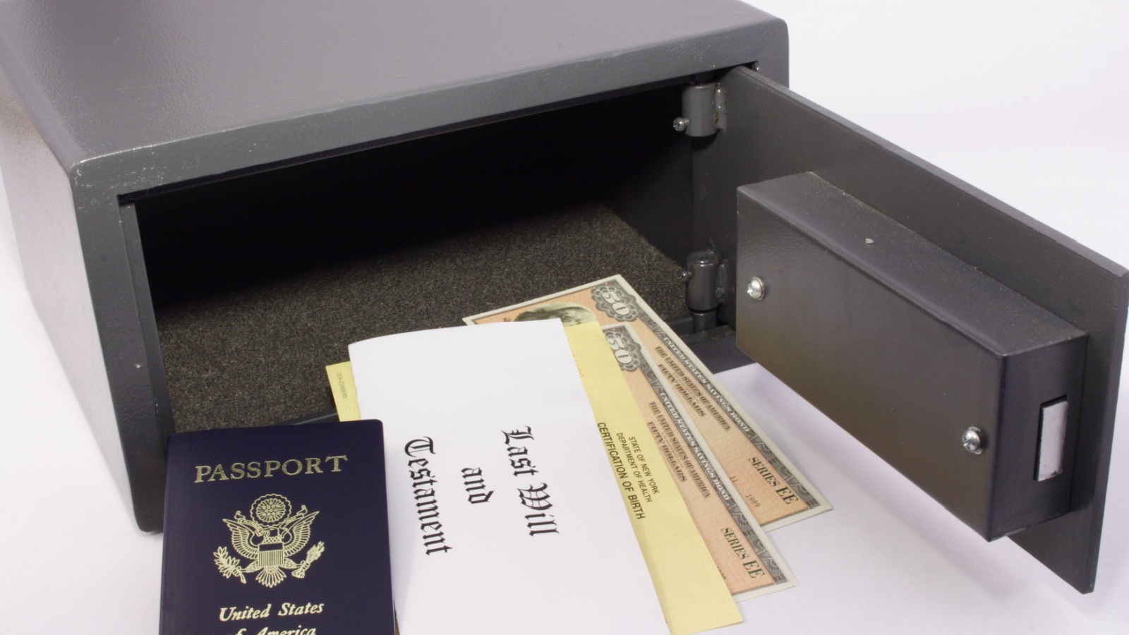 Personal documents in a safe place