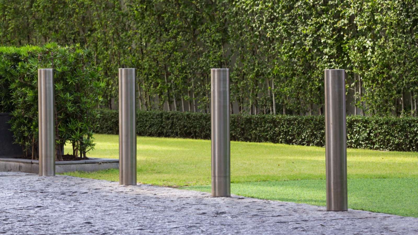 Bollards infront of house