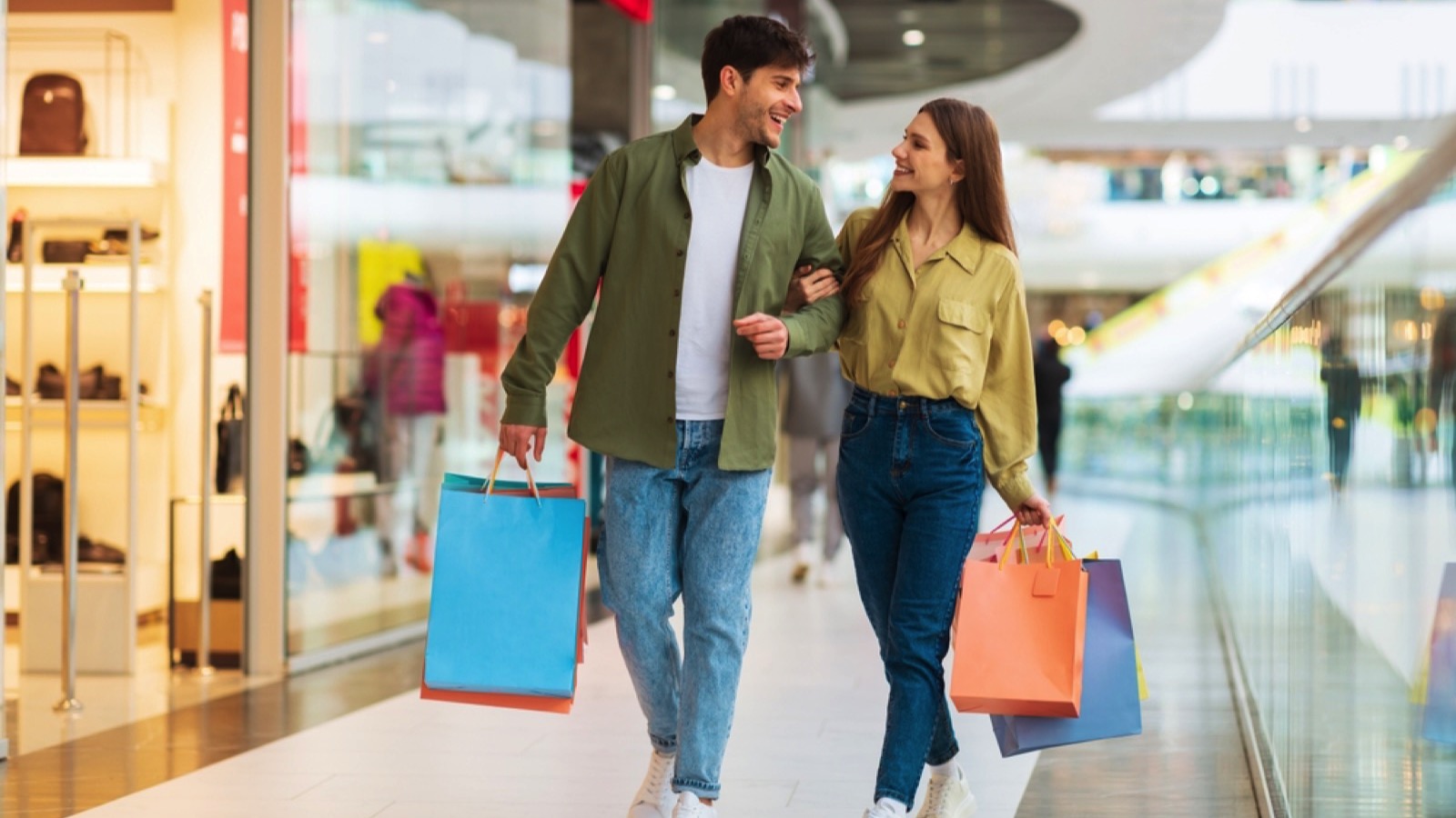 Couples in Shopping Mall