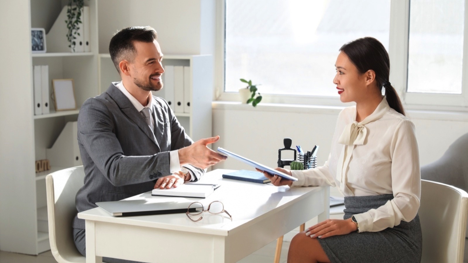 Female Asian applicant in interview