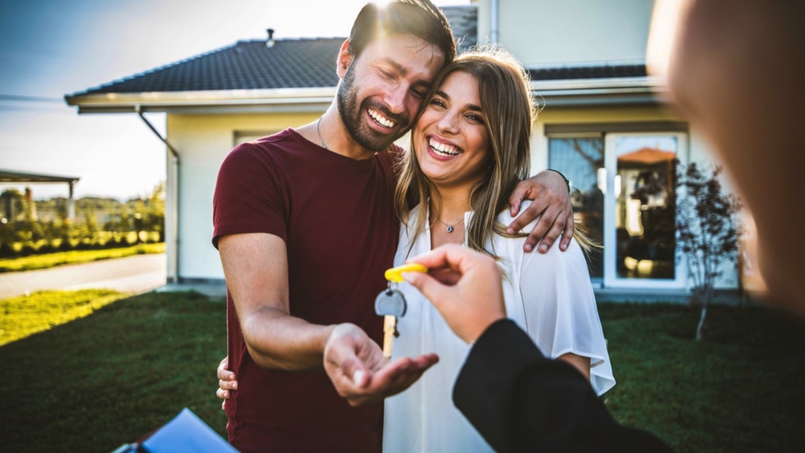 Happy couples buying home