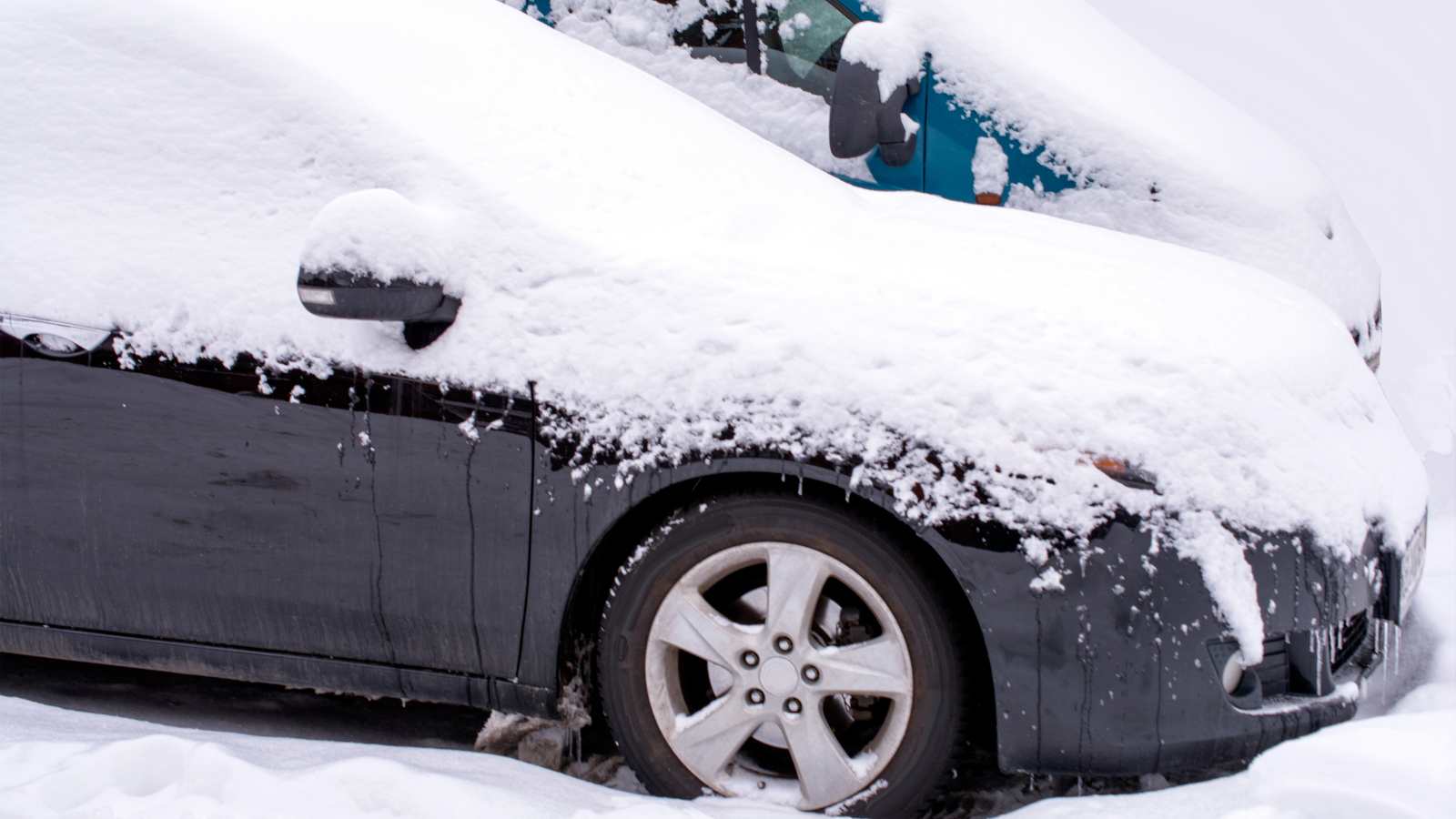 Car stuck in snow