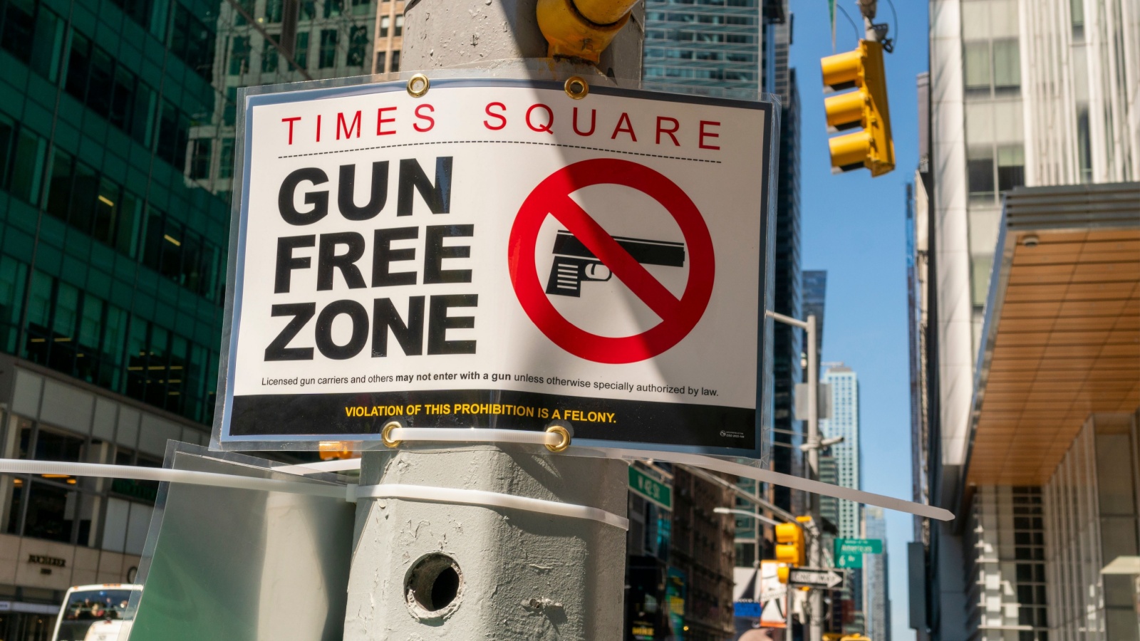 Gun Free Zone signs sprout in Times Square in New York