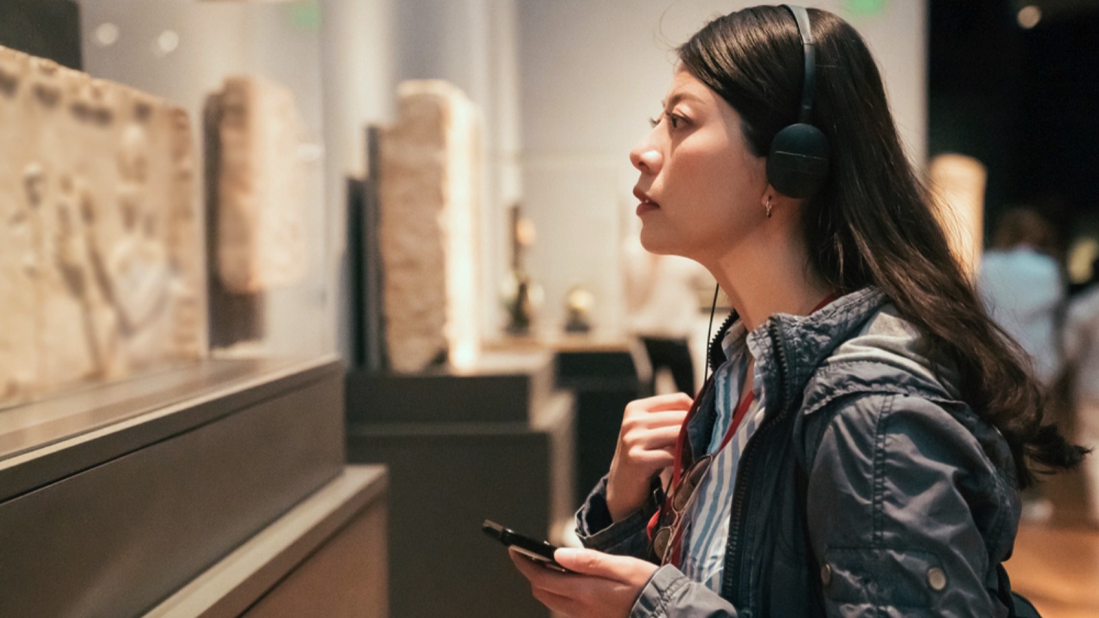 Tourist in museum