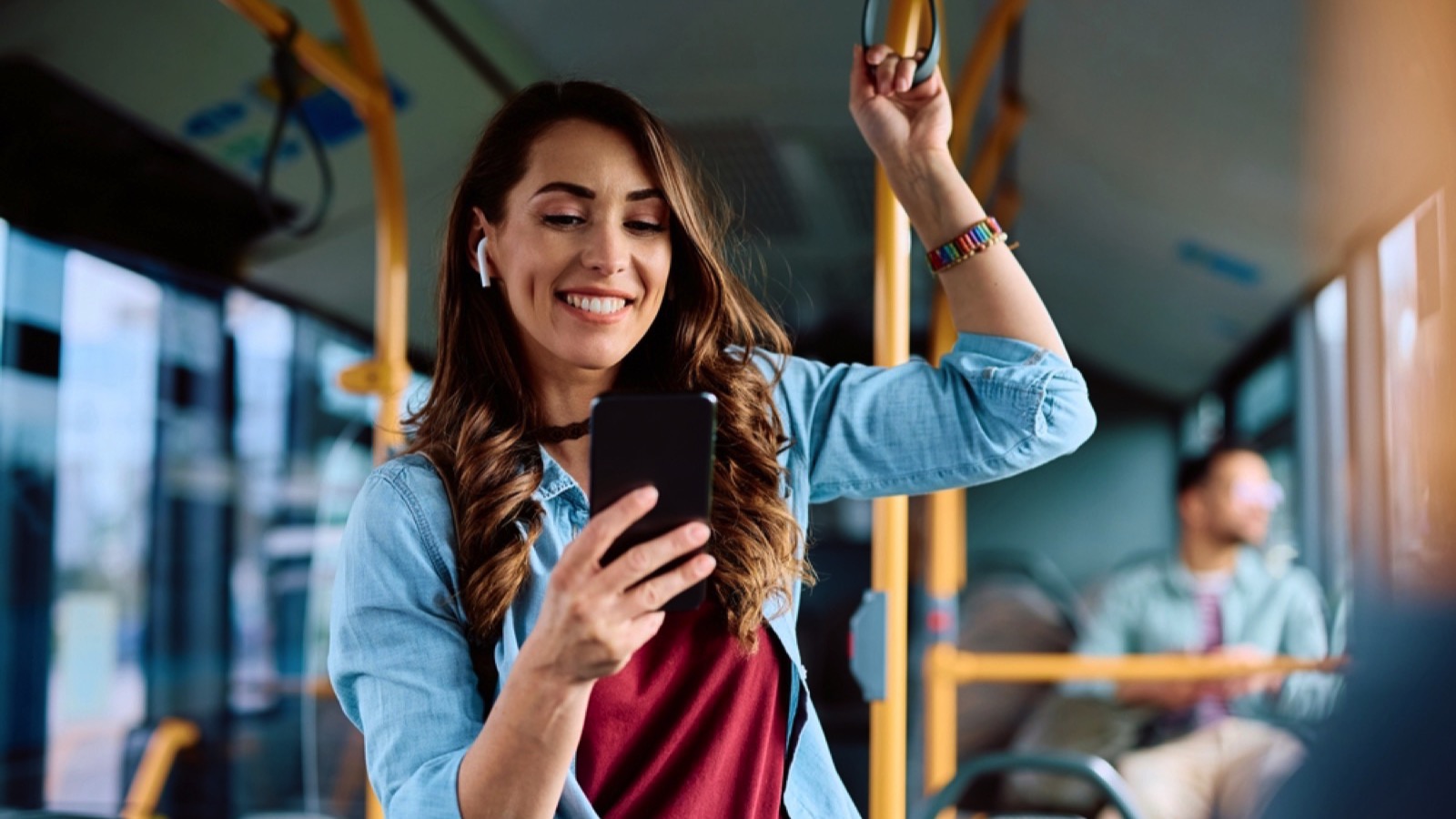 Traveler in bus