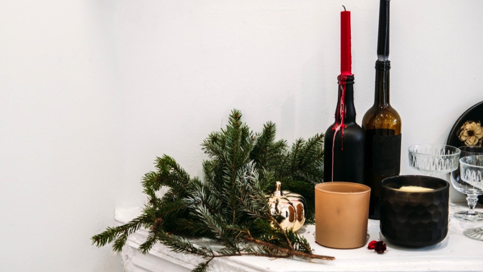 Wine Bottles as Candle Holders