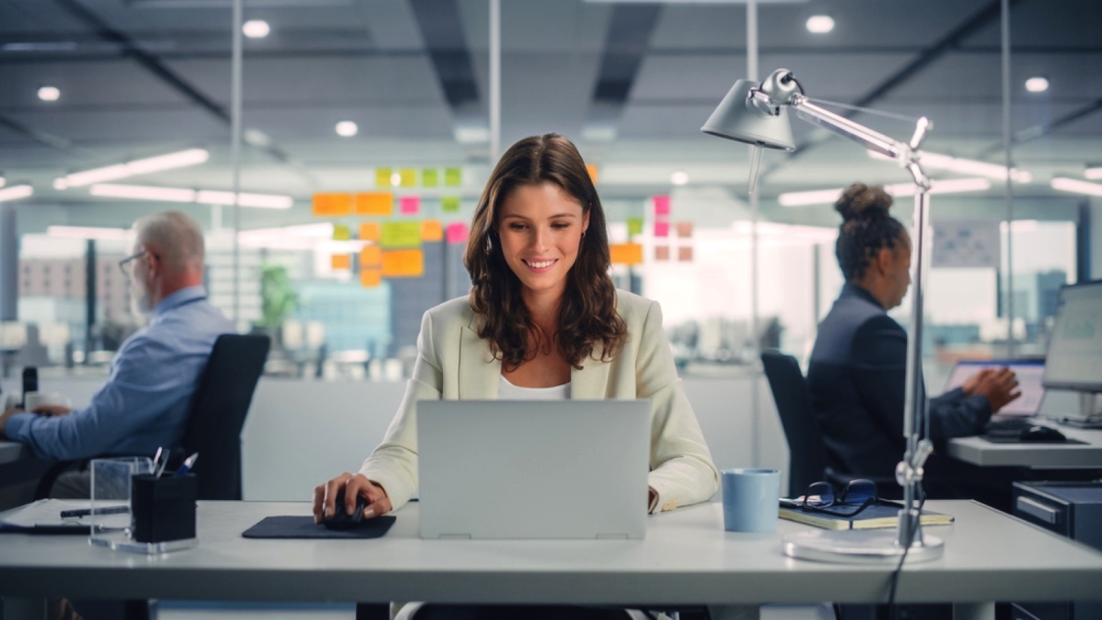 Woman in first day office