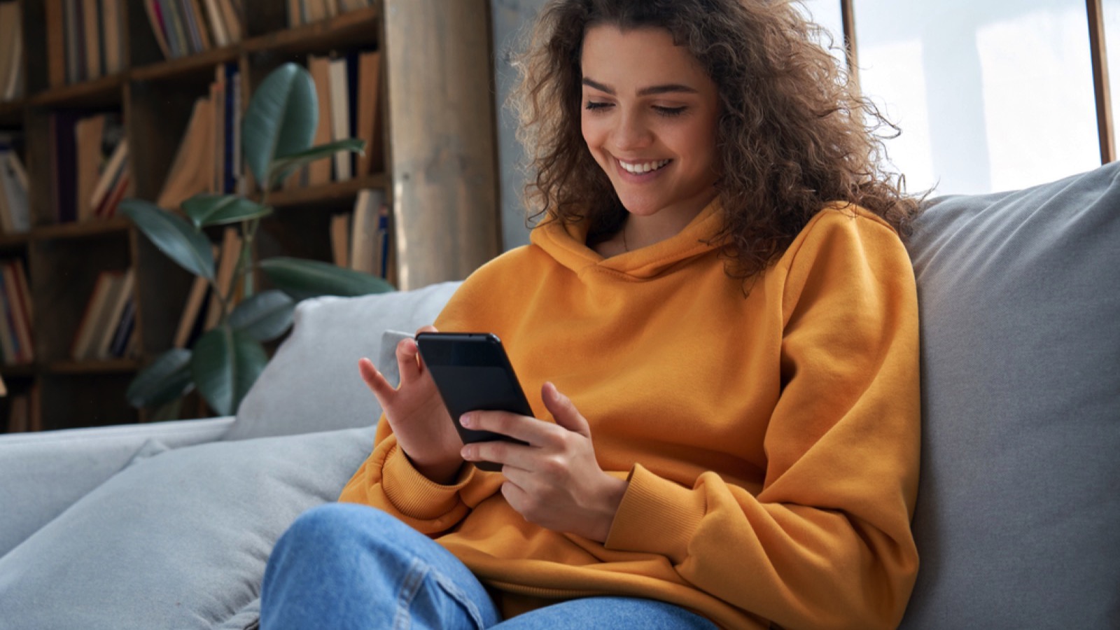 Woman using mobile browsing