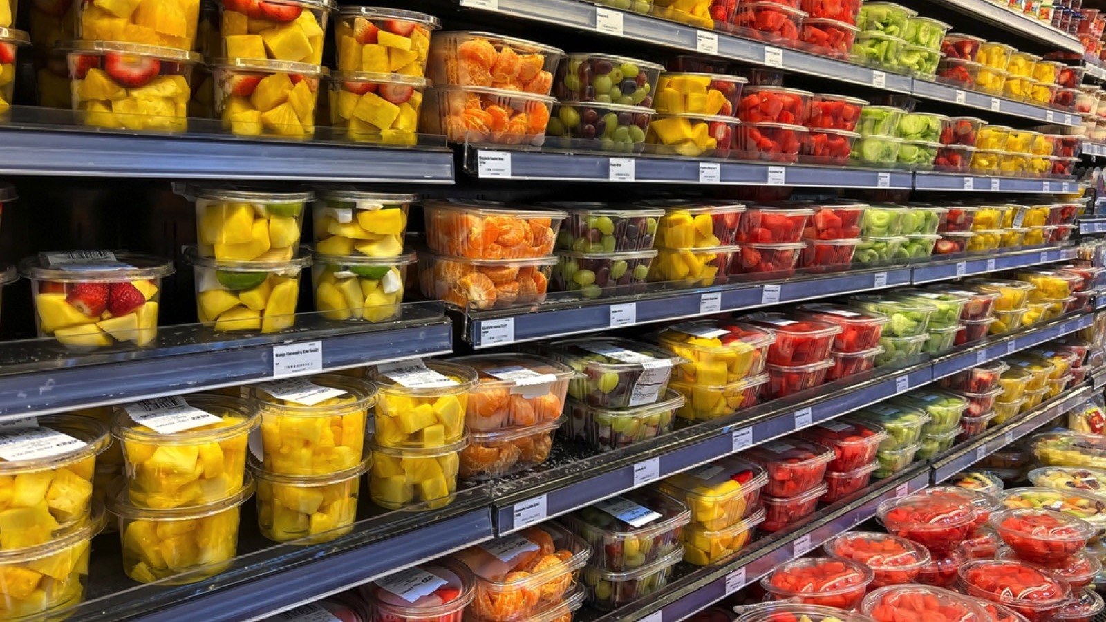 pre cut fruits in grocery section